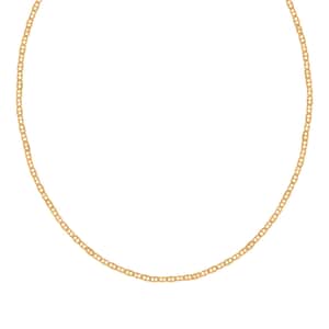 Italina 14K Yellow Gold Over Sterling Silver Mariner Chain Necklace 24 Inches 2.30 Grams