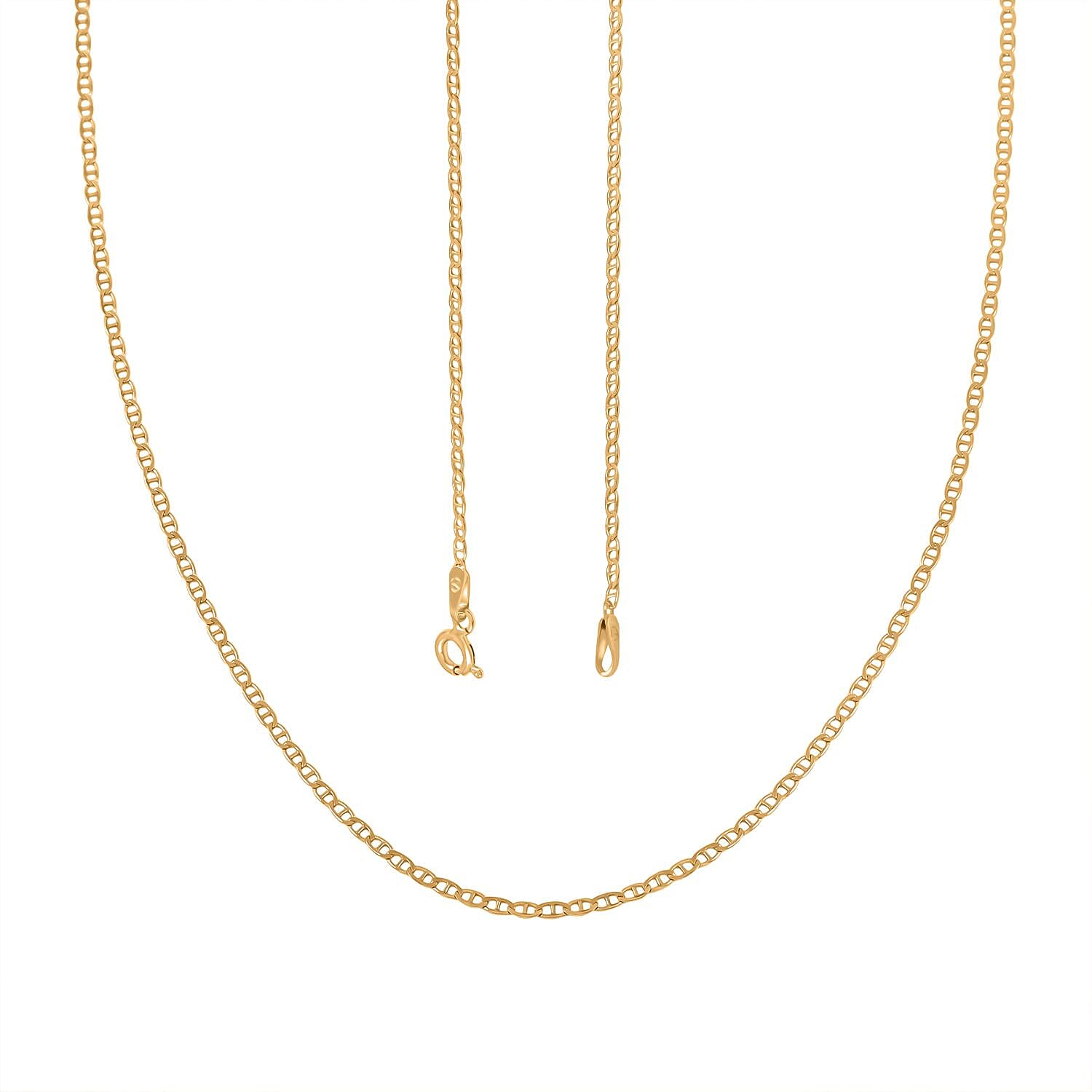 Italian 14K YG Over Sterling Silver Venezia Chain Necklace (24 Inches) (2.50 g)