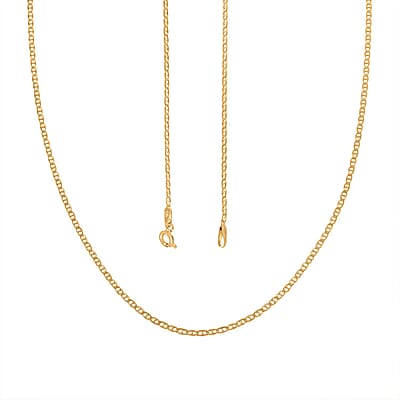 Italian 14K YG Over Sterling Silver Venezia Chain Necklace (24 Inches) (2.50 g)