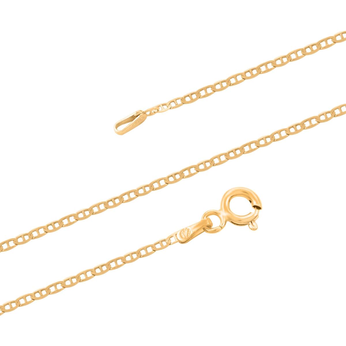 Italian 14K Yellow Gold Over Sterling Silver Mariner Chain Necklace 24 Inches 2.30 Grams image number 2