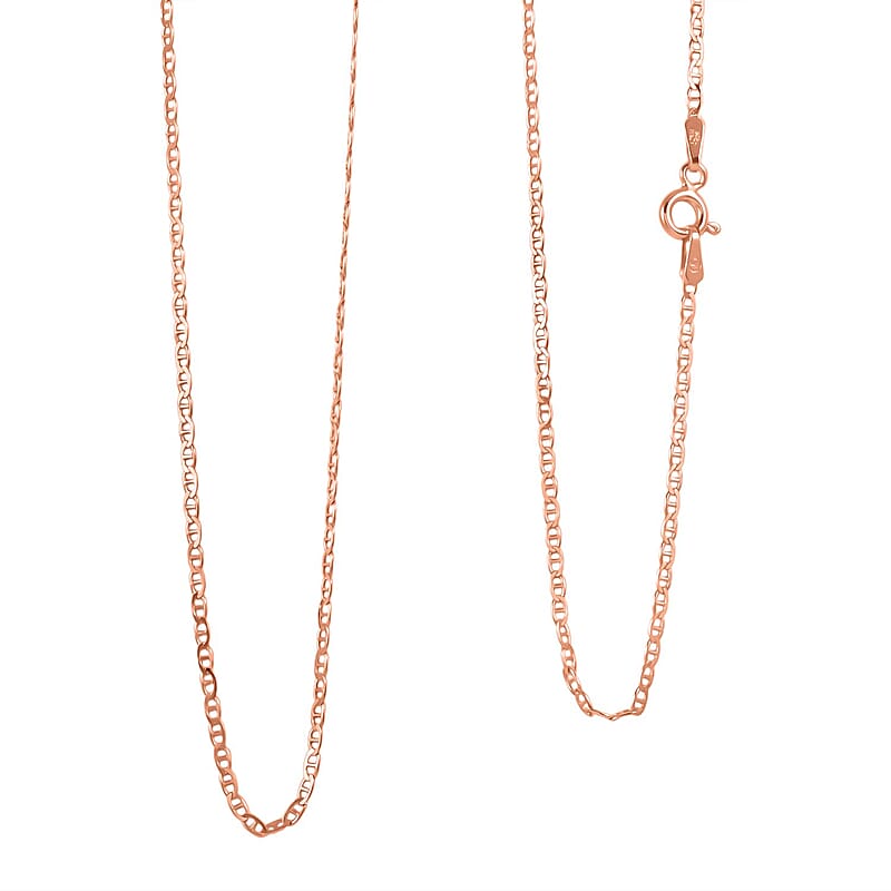 Italian 14K RG Over Sterling Silver Venezia Chain Necklace (24 Inches) (2.50 g)
