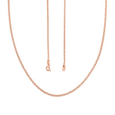 Italian 14K RG Over Sterling Silver Venezia Chain Necklace (24 Inches) (2.50 g)