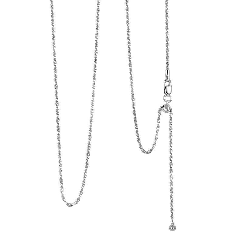 Italina Sterling Silver Rope Adjustable Chain Necklace 24 Inches 3.20 Grams