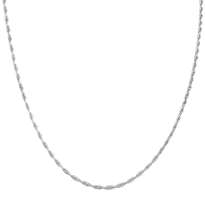 Italina Sterling Silver Rope Adjustable Chain Necklace 24 Inches 3.20 Grams
