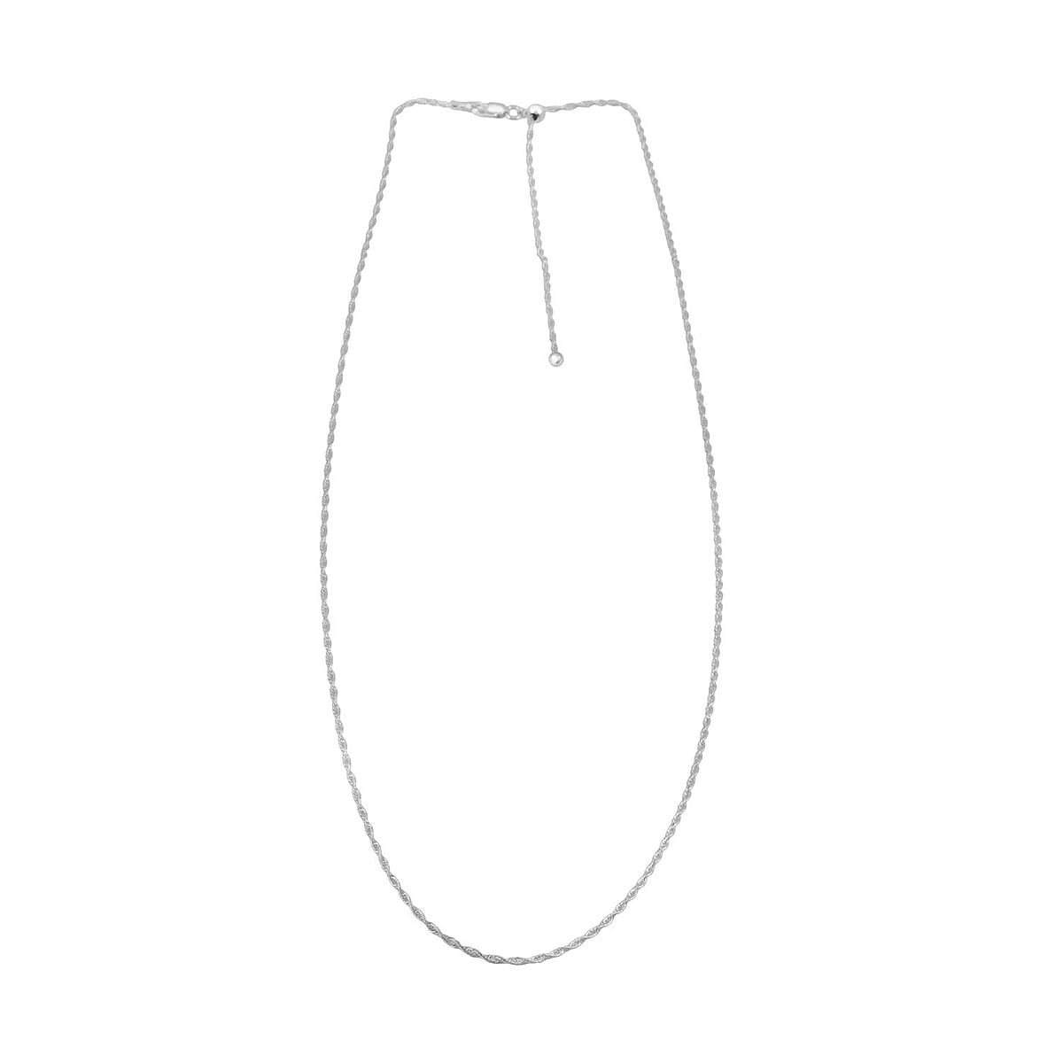 Italina Sterling Silver Rope Adjustable Chain Necklace 24 Inches 3.20 Grams image number 3