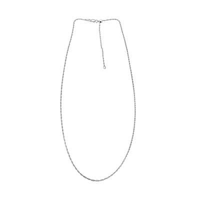 Italina Sterling Silver Rope Adjustable Chain Necklace 24 Inches 3.20 Grams