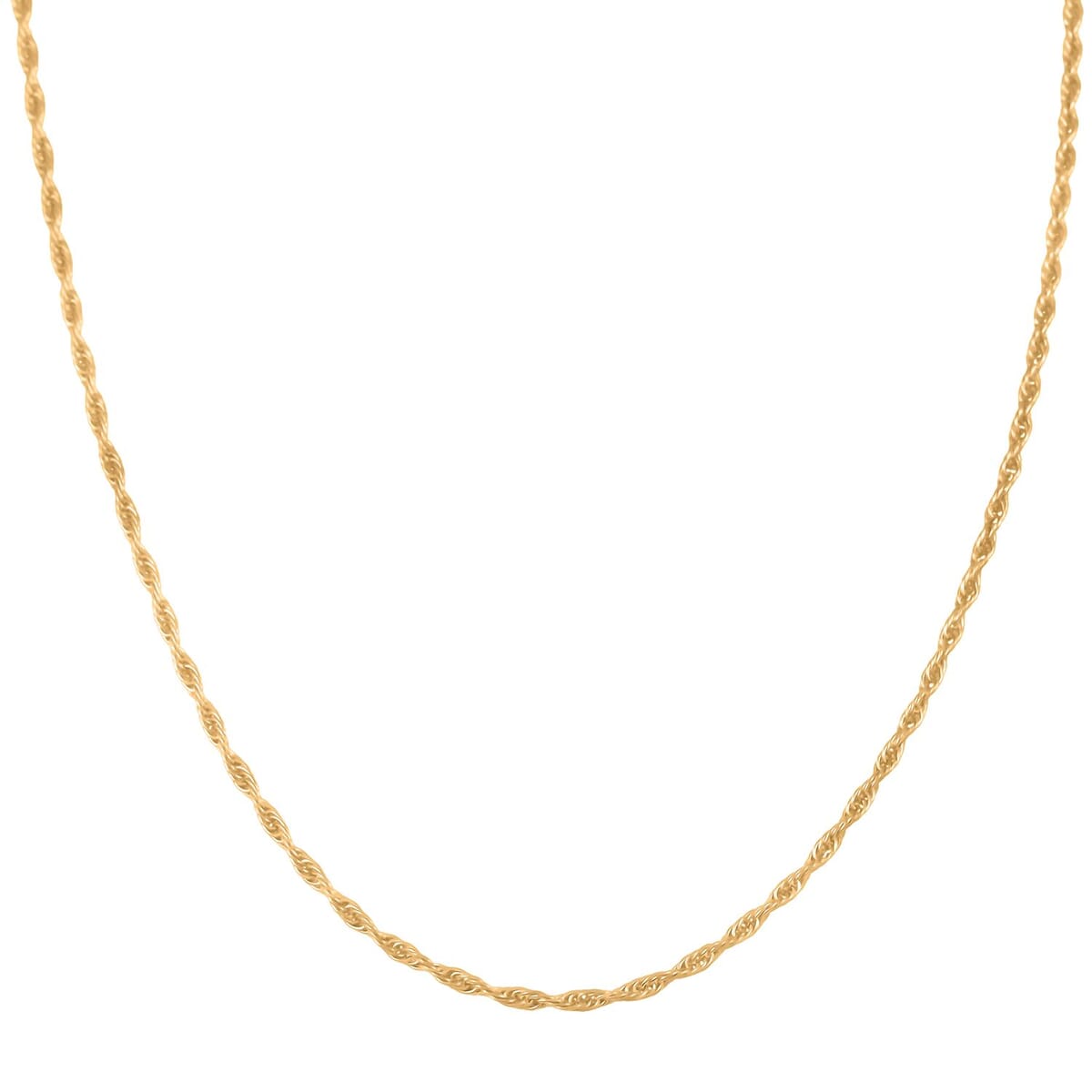 Italina 14K Yellow Gold Over Sterling Silver Rope Adjustable Chain Necklace 24 Inches 3.20 Grams image number 1