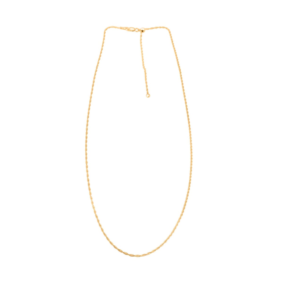 Italina 14K Yellow Gold Over Sterling Silver Rope Adjustable Chain Necklace 24 Inches 3.20 Grams image number 3
