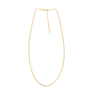 Italina 14K Yellow Gold Over Sterling Silver Rope Adjustable Chain Necklace 24 Inches 3.20 Grams