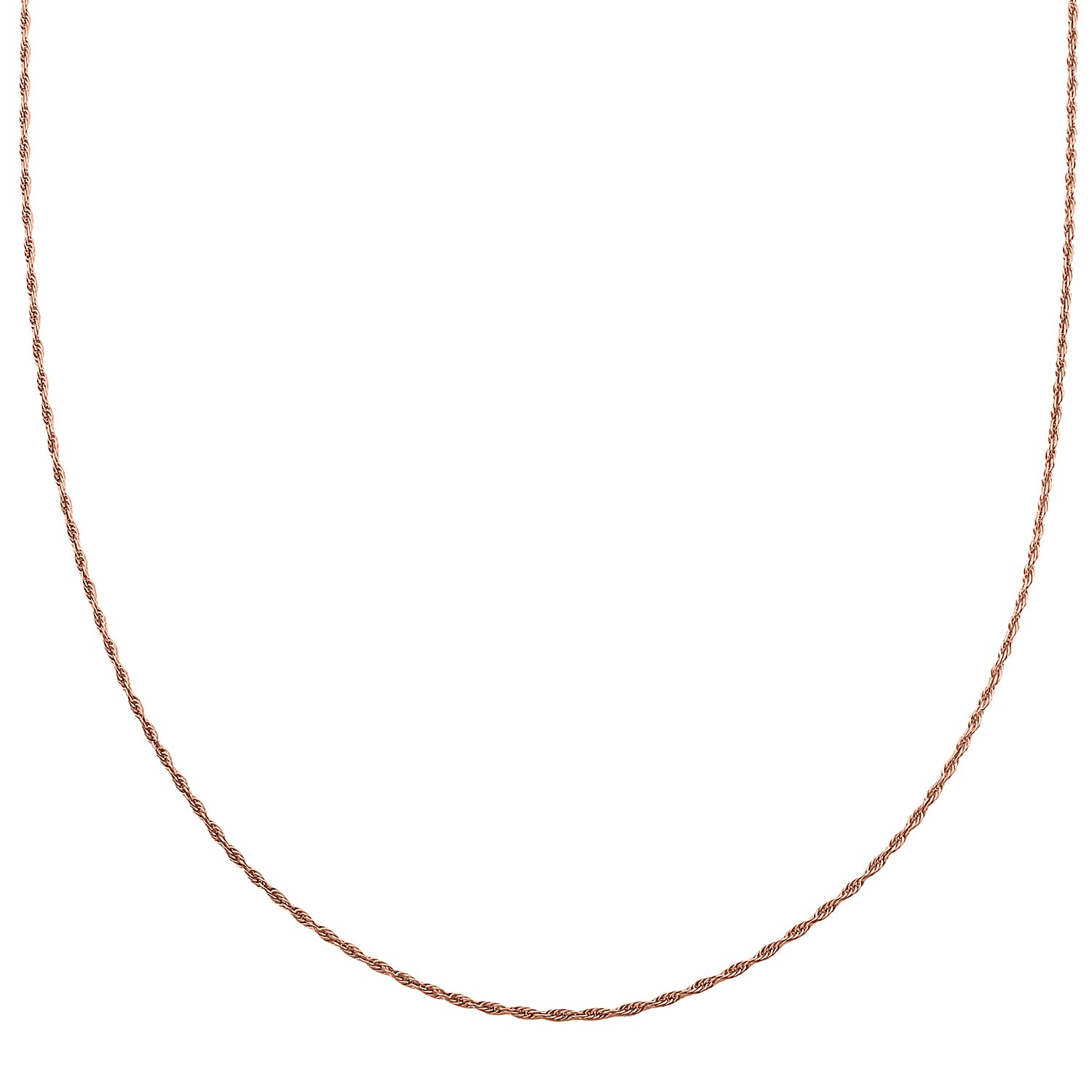 Italina 14K Rose Gold Over Sterling Silver Rope Adjustable Chain Necklace 24 Inches 3.20 Grams