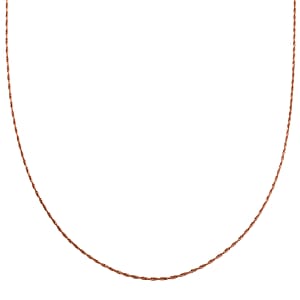 Italina 14K Rose Gold Over Sterling Silver Rope Adjustable Chain Necklace 24 Inches 3.20 Grams