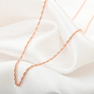 Italina 14K Rose Gold Over Sterling Silver Rope Adjustable Chain Necklace 24 Inches 3.20 Grams