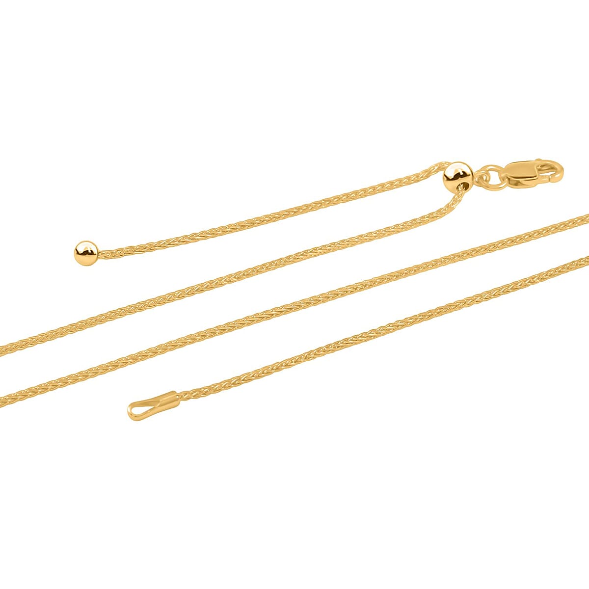 Italian 14K Yellow Gold Over Sterling Silver Chain Necklace 24 Inches 3.20 Grams image number 1