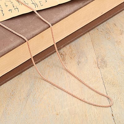 Italian 14K Rose Gold Over Sterling Silver Chain Necklace 24 Inches 3.20 Grams