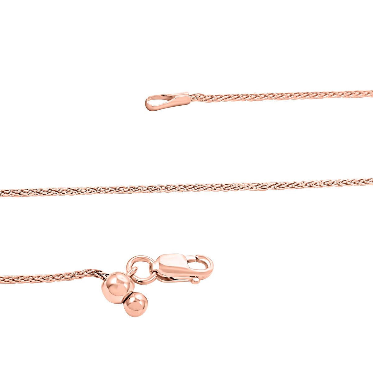 Italian 14K Rose Gold Over Sterling Silver Chain Necklace 24 Inches 3.20 Grams image number 2
