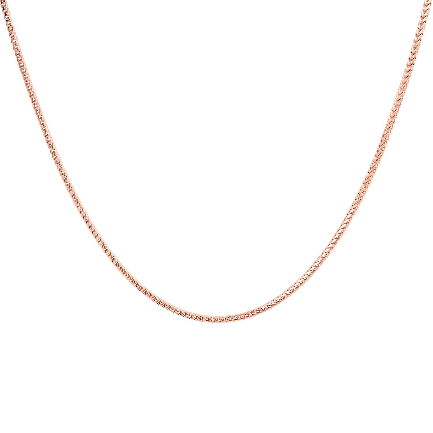 Italian 14K Rose Gold Over Sterling Silver Franco Chain Necklace 24 Inches 3.40 Grams