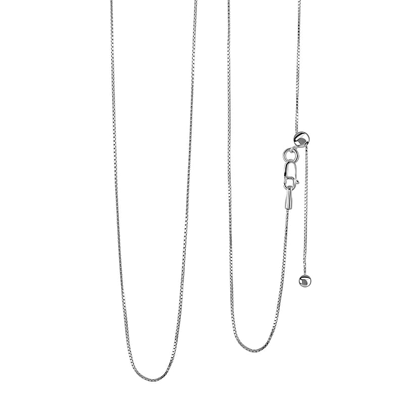 Italian Box Chain Necklace in Sterling Silver 24 Inches 2.60 Grams