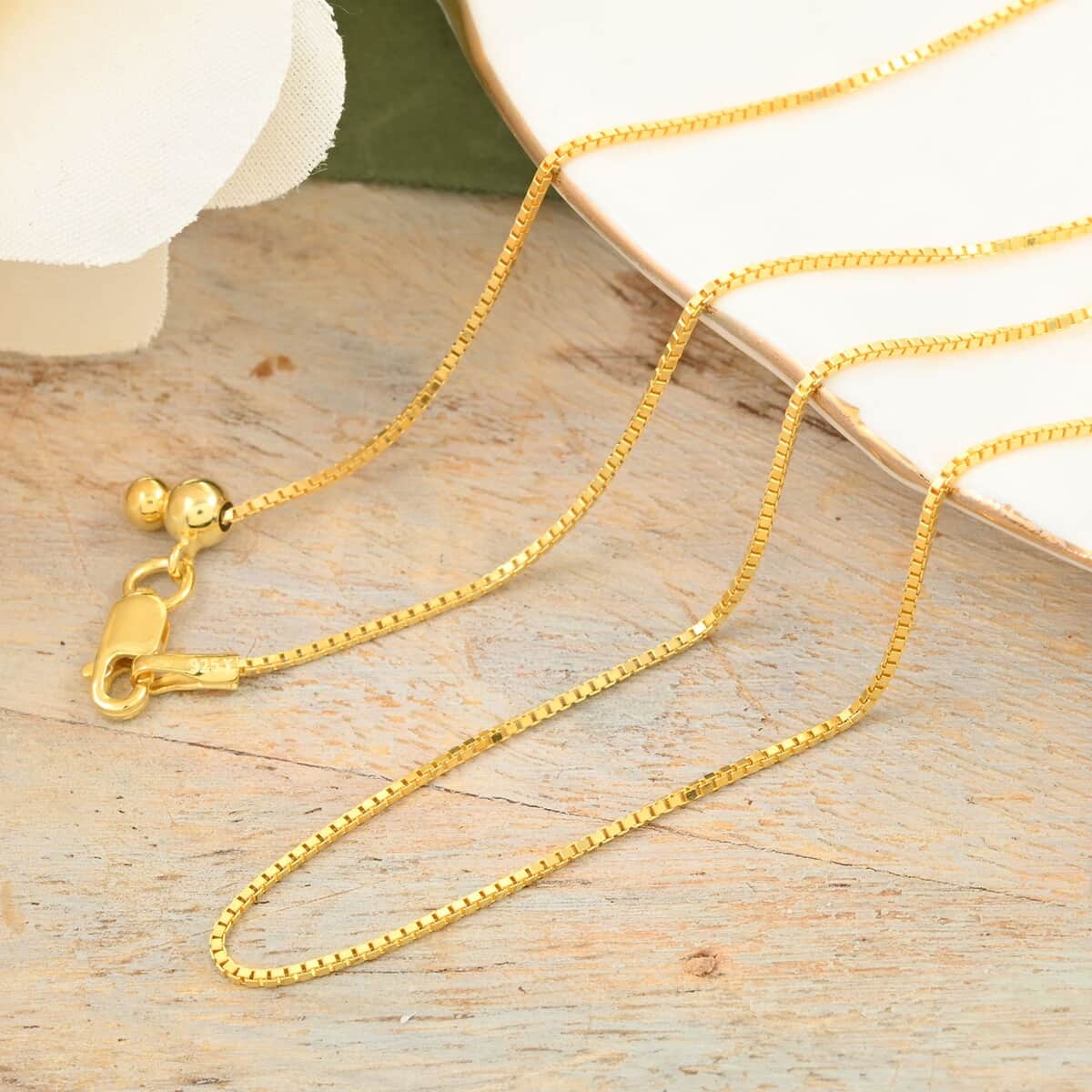 Italian 14K Yellow Gold Over Sterling Silver Chain Necklace 24 Inches 2.40 Grams image number 1