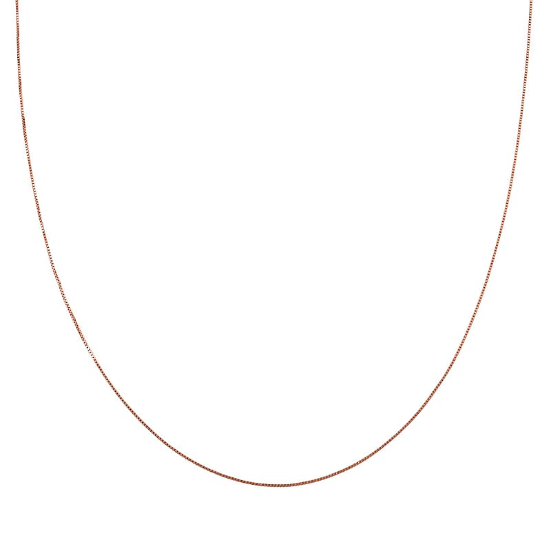 Italian 14K Rose Gold Over Sterling Silver Chain Necklace 24 Inches 2.60 Grams