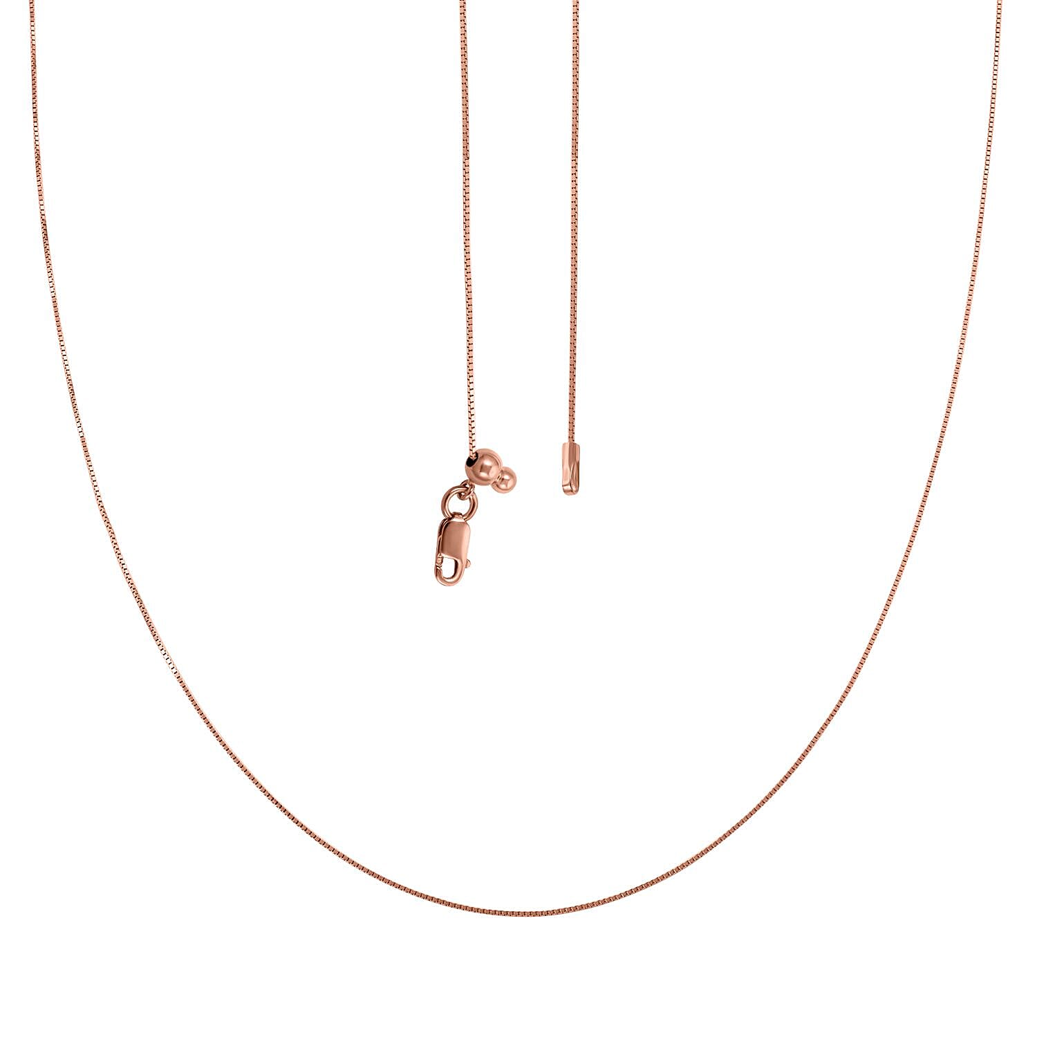 Italian 14K Rose Gold Over Sterling Silver Chain Necklace 24 Inches 2.60 Grams