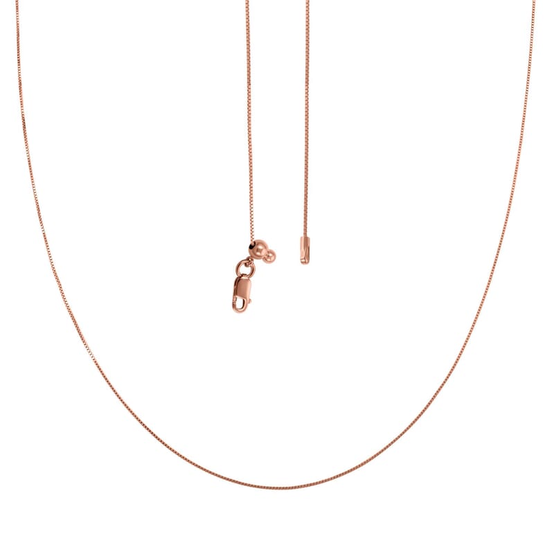 Italian 14K Rose Gold Over Sterling Silver Chain Necklace 24 Inches 2.60 Grams