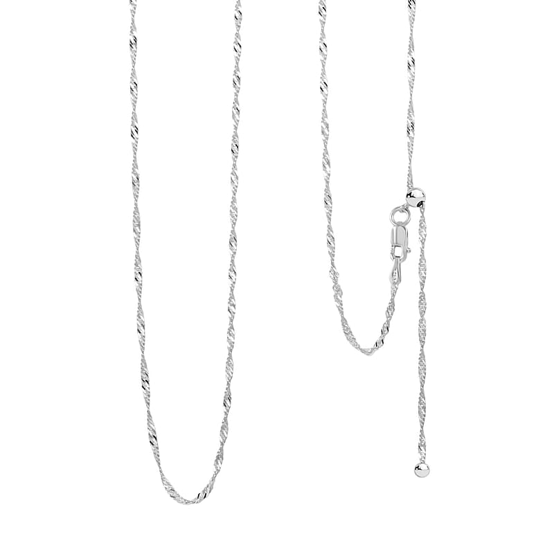 Italian Sterling Silver Singapore Chain Necklace 24 Inches 2.80 Grams
