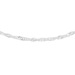 Italian Sterling Silver Singapore Chain Necklace 24 Inches 2.70 Grams