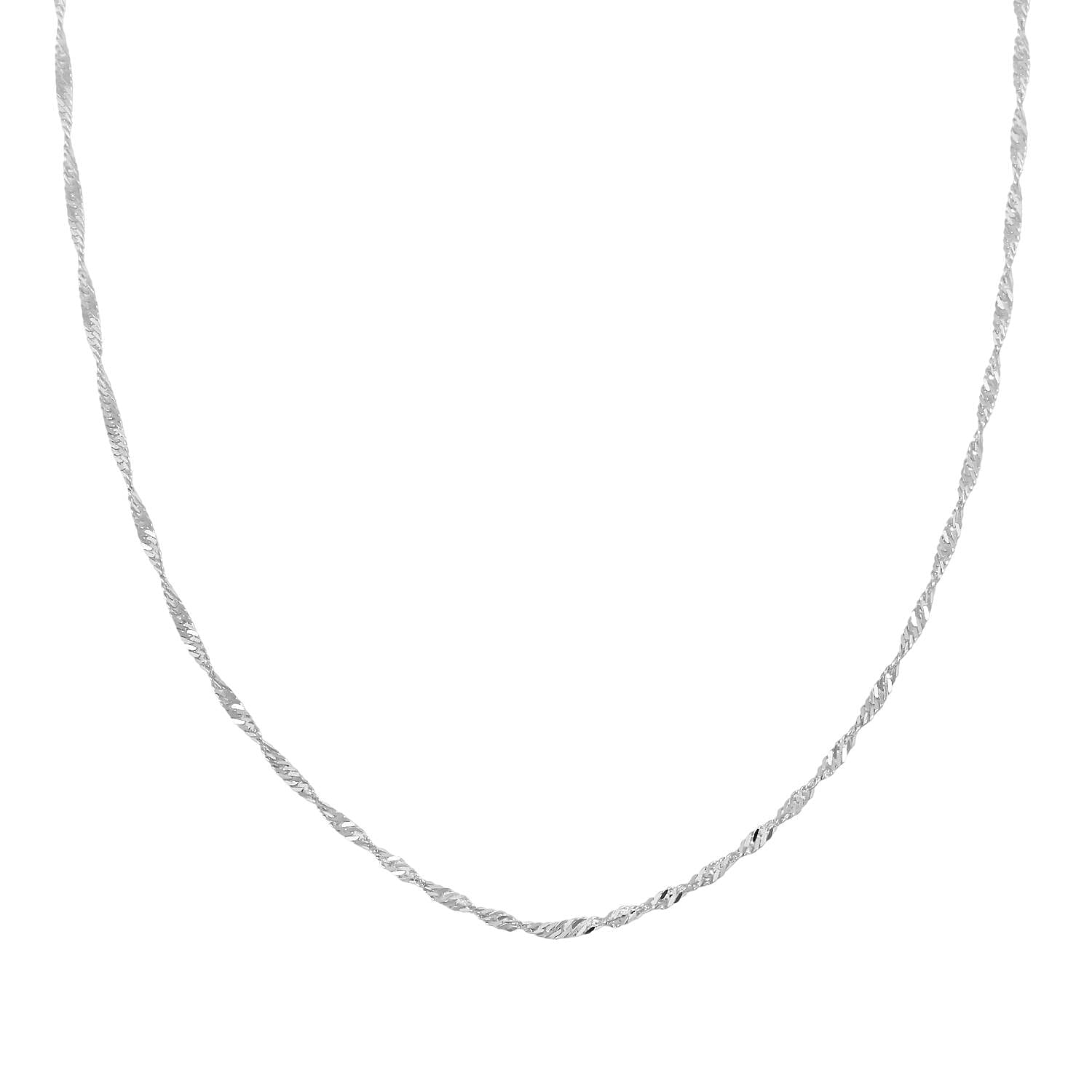 Italian Sterling Silver Singapore Chain Necklace 24 Inches 2.80 Grams