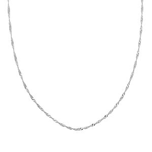 Italian Sterling Silver Singapore Chain Necklace 24 Inches 2.80 Grams