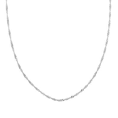 Italian Sterling Silver Singapore Chain Necklace 24 Inches 2.80 Grams