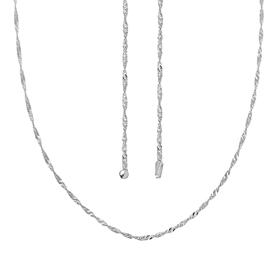 Italian Sterling Silver Singapore Chain Necklace 24 Inches 2.80 Grams