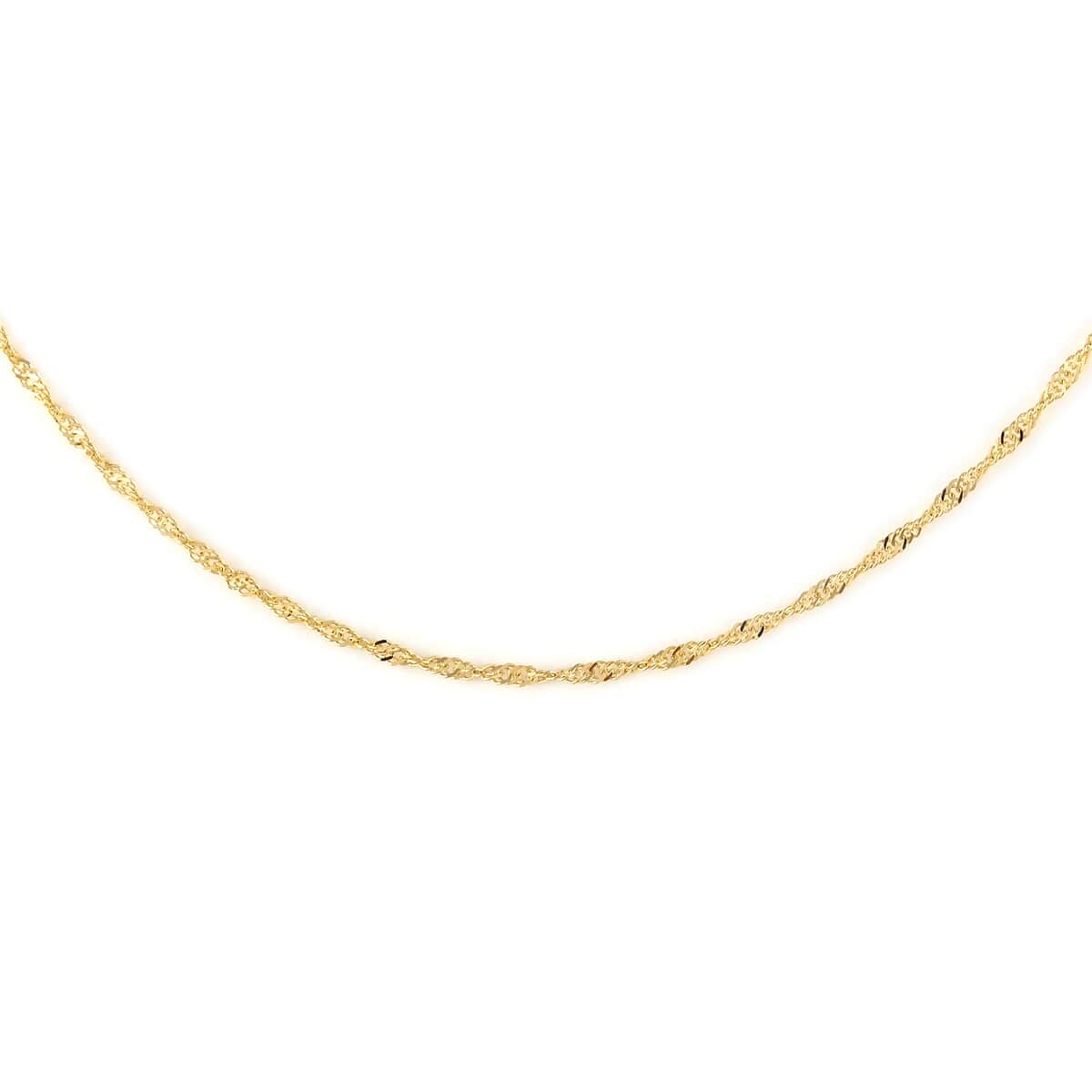 Italian 14K Yellow Gold Over Sterling Silver Singapore Chain Necklace 24 Inches 2.70 Grams image number 0