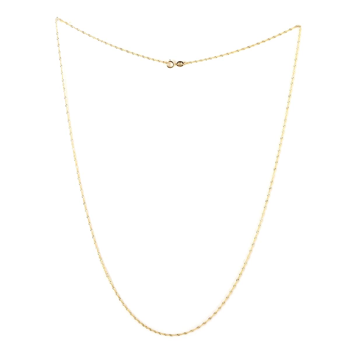 Italian 14K Yellow Gold Over Sterling Silver Singapore Chain Necklace 24 Inches 2.70 Grams image number 1