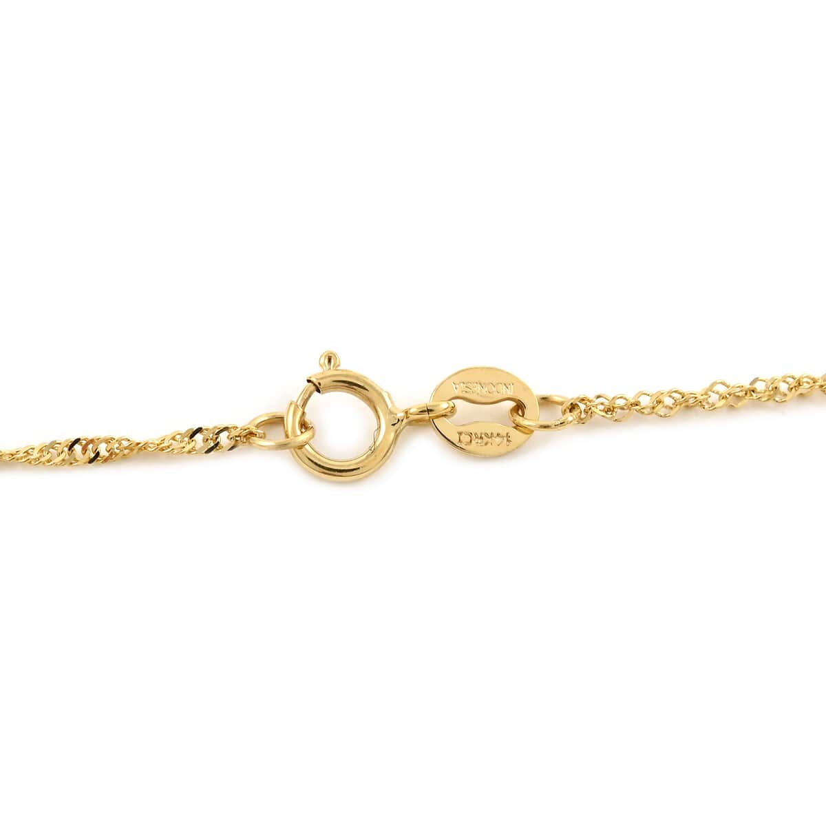 Italian 14K Yellow Gold Over Sterling Silver Singapore Chain Necklace 24 Inches 2.70 Grams image number 2