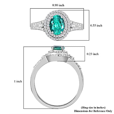Rhapsody 950 Platinum AAAA Emerald, Diamond (E-F, VS2) Ring (Size 10.0) 1.60 ctw