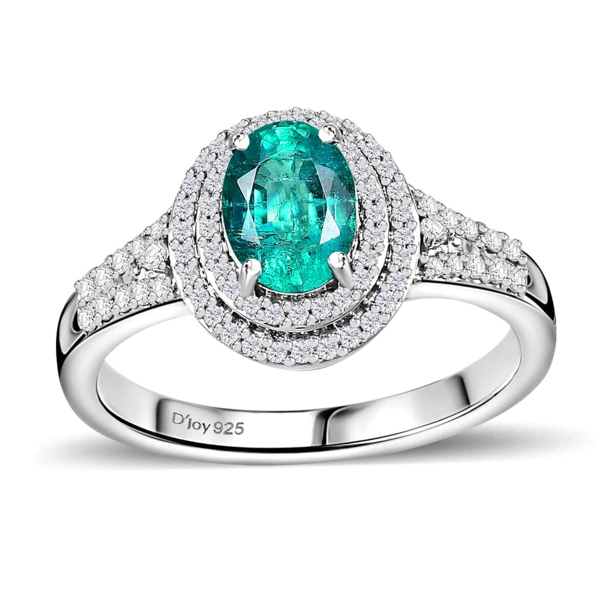 Rhapsody 950 Platinum AAAA Emerald, Diamond (E-F, VS2) Ring (Size 8.5) 1.60 ctw image number 0