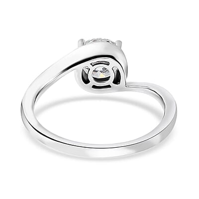 Moissanite Solitaire Ring in Platinum Over Sterling Silver (Size 10.0) 1.15 ctw