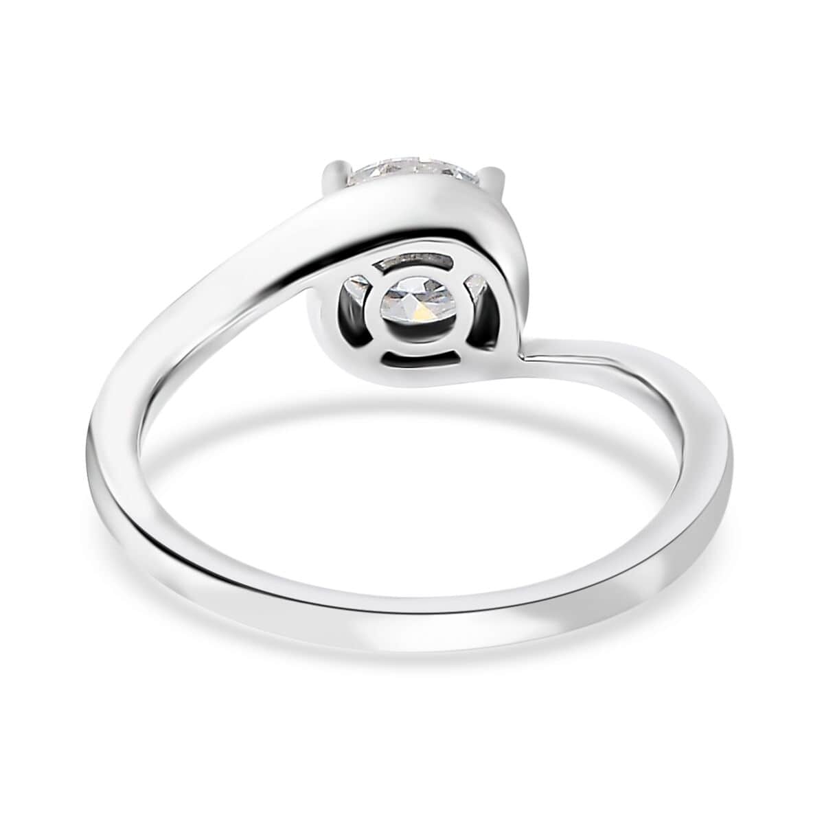 Moissanite Solitaire Ring in Platinum Over Sterling Silver (Size 5.0) 1.15 ctw image number 4