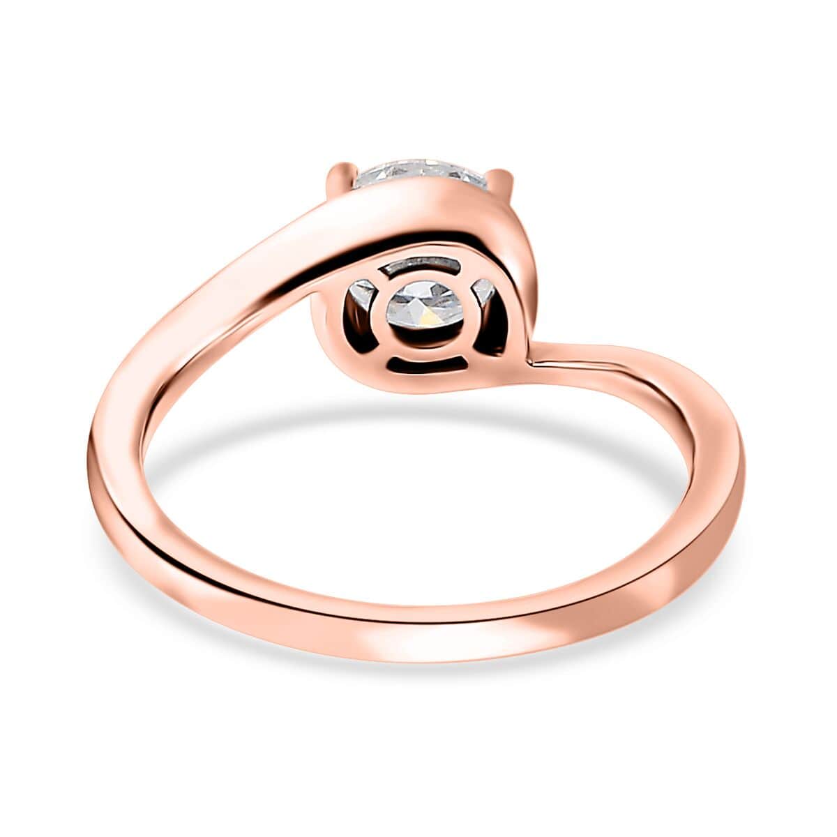 Moissanite Solitaire Ring in Vermeil Rose Gold Over Sterling Silver (Size 5.0) 1.15 ctw image number 4