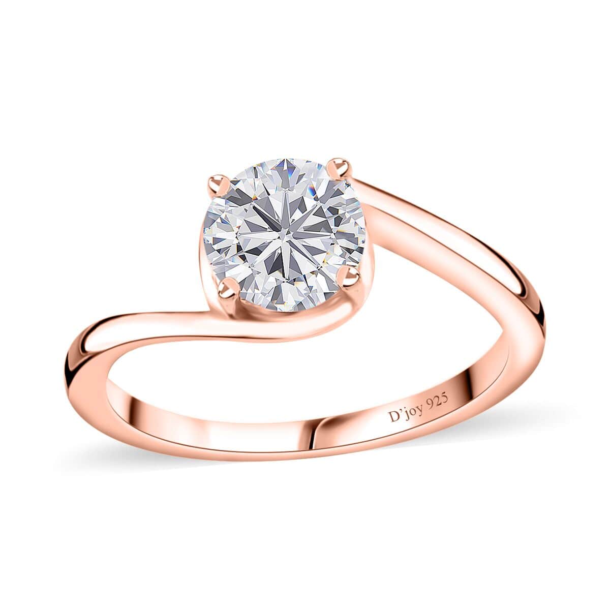 Moissanite Solitaire Ring in Vermeil Rose Gold Over Sterling Silver (Size 6.0) 1.15 ctw image number 0