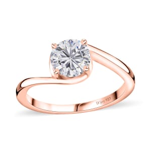 Moissanite Solitaire Ring in Vermeil Rose Gold Over Sterling Silver (Size 7.0) 1.15 ctw