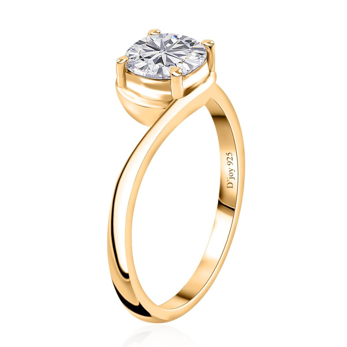 Moissanite Solitaire Ring in Vermeil Yellow Gold Over Sterling Silver (Size 10.0) 1.15 ctw image number 3