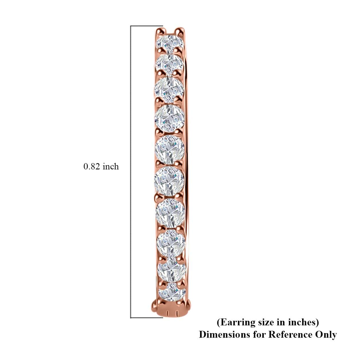 Moissanite Hoop Earrings in Vermeil Rose Gold Over Sterling Silver 0.70 ctw image number 4