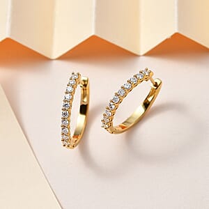 Moissanite Hoop Earrings in Vermeil Yellow Gold Over Sterling Silver 0.75 ctw