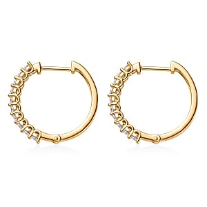 Moissanite Hoop Earrings in Vermeil Yellow Gold Over Sterling Silver 0.75 ctw
