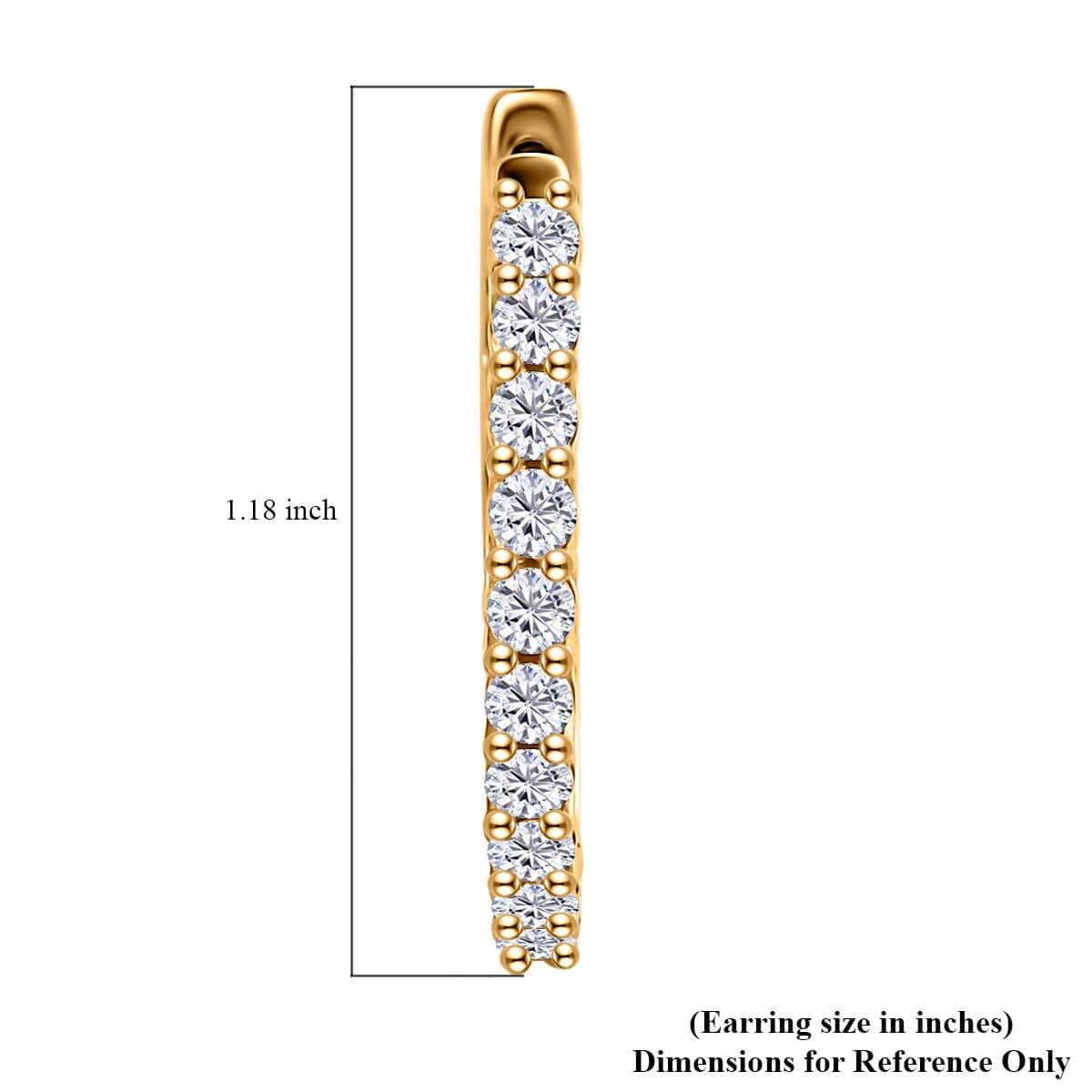 Moissanite Hoop Earrings in Vermeil Yellow Gold Over Sterling Silver 0.75 ctw image number 4