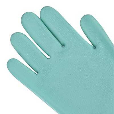 2 Pairs Silicone Gloves with Bristles on The Palms - Green