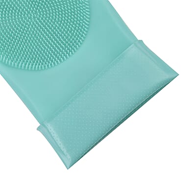 2 Pairs Silicone Gloves with Bristles on The Palms - Green