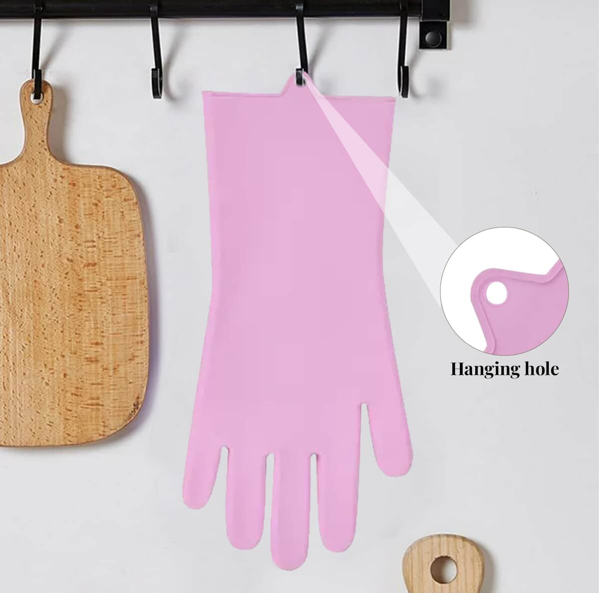 2 Pairs Silicone Gloves with Bristles on The Palms - Pink image number 4