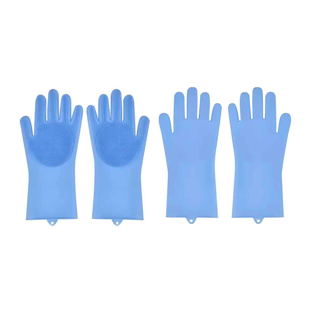 2 Pairs Silicone Gloves with Bristles on The Palms - Blue image number 0